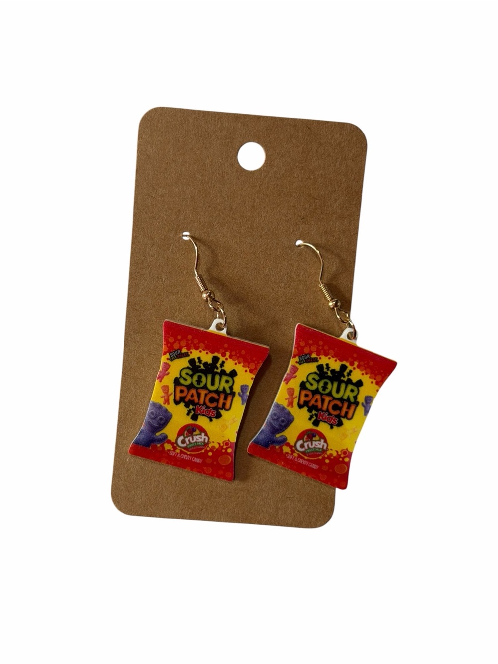Candy Packet Drop Earrings - Yellow & Red